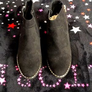 Black suede boots